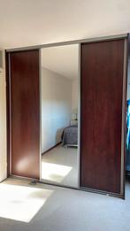 Inbouwkast met spiegel, Huis en Inrichting, Kasten | Kledingkasten, 200 cm of meer, Gebruikt, Met hangruimte, Eikenhout