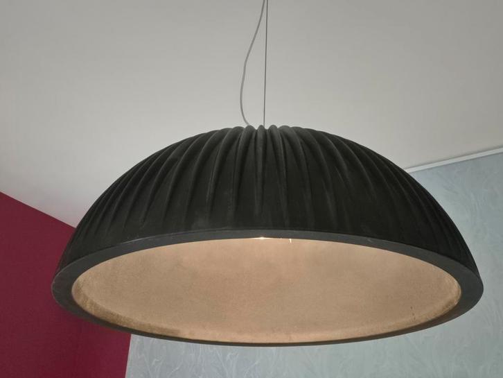 Hanglamp Formadri Basic Dome Rib 90 cm, zwart, Huis en Inrichting, Lampen | Hanglampen, Zo goed als nieuw, Minder dan 50 cm, Ophalen