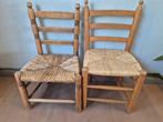 2 kinderstoeltjes met rieten zitting., Huis en Inrichting, Stoelen, Ophalen, Riet of Rotan, Gebruikt, Twee