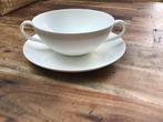 Villeroy en Boch soepkommen met schotel bone china, Ophalen of Verzenden, Zo goed als nieuw, Effen, Kop(pen) en/of Schotel(s)