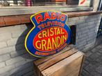 Vintage Radio Cristal Grandin Emaille Reclamebord, Ophalen