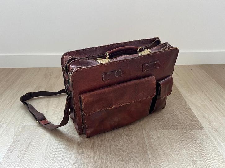 The Bridge Story Uomo Cartella Aktetas Bruin Leder, Sieraden, Tassen en Uiterlijk, Tassen | Schoudertassen, Gebruikt, Overige merken