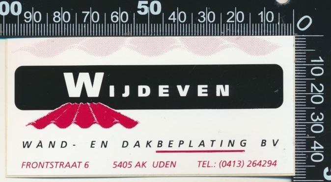 Sticker: Wijdeven Wand en Dakbeplating - Uden, Verzamelen, Stickers, Zo goed als nieuw, Bedrijf of Vereniging, Ophalen of Verzenden
