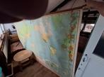 Oude school wand wereld landkaart, schoolkaart, Antiek en Kunst, Antiek | Wandborden en Tegels, Ophalen