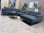 ZGAN Ribstof U-Bank / Hoekbank - Antraciet - 345cm, Ophalen, -, -, 300 cm of meer