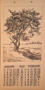 Jan Voerman Jr I litho kalender 1945, Antiek en Kunst, Kunst | Litho's en Zeefdrukken, Ophalen of Verzenden