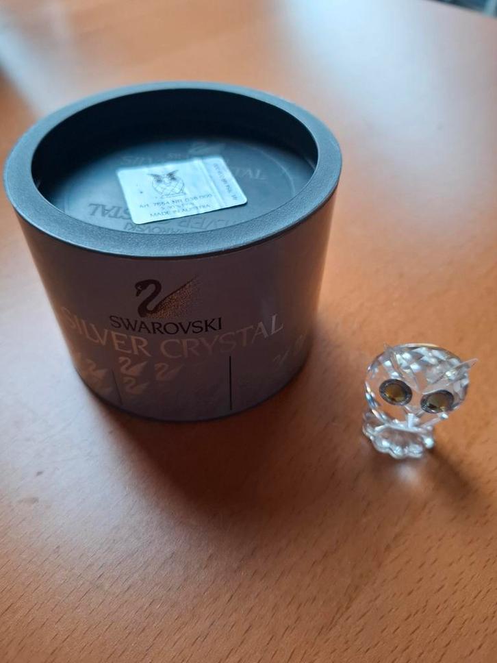 Swarovski Silver Crystal Uil Beeldje, Antiek en Kunst, Antiek | Glas en Kristal, Ophalen of Verzenden