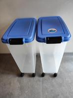 2x 45L luchtdichte voedselcontainers op wieltjes merk Iris, Ophalen of Verzenden, Zo goed als nieuw, Blauw