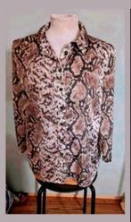 Bruin slangenprint blouse, Ophalen of Verzenden, Zo goed als nieuw, Maat 42/44 (L), Bruin