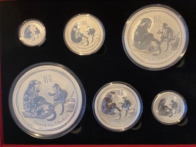 LUNAR II Monkey 2016 zilveren 50 Oz in luxe cassette TOP !!!, Postzegels en Munten, Munten | Oceanië, Setje, Zilver, Verzenden