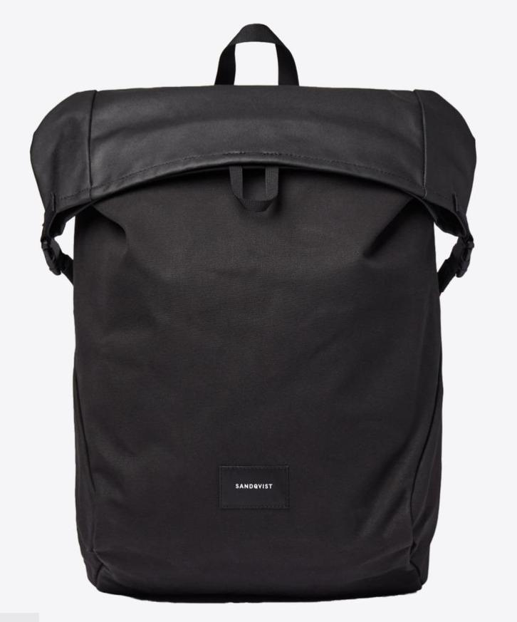 Sandqvist Alfred Black Backpack Zwart Laptop 22L, Sieraden, Tassen en Uiterlijk, Tassen | Rugtassen, Zo goed als nieuw, 25 tot 40 cm