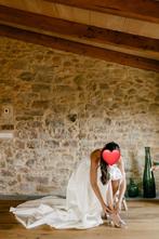 Trouwjurk high-low - S, Ophalen of Verzenden, Zo goed als nieuw, Wit, Trouwjurk