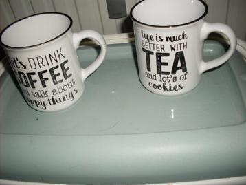 2 nieuwe koffie en thee mok beschikbaar voor biedingen