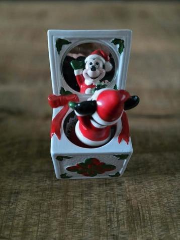 Vintage speeldoos muziek Schmid: Mickey Mouse Santa Clause beschikbaar voor biedingen