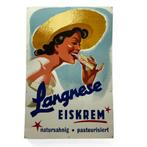 Blikken reclamebord, Langnese ijs, Ophalen of Verzenden, Gebruikt, Reclamebord