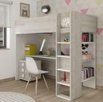 Jules hoogslaper basic met bureau - 90x200 - Witgrenen, Niet ingevuld, Niet ingevuld, Niet ingevuld