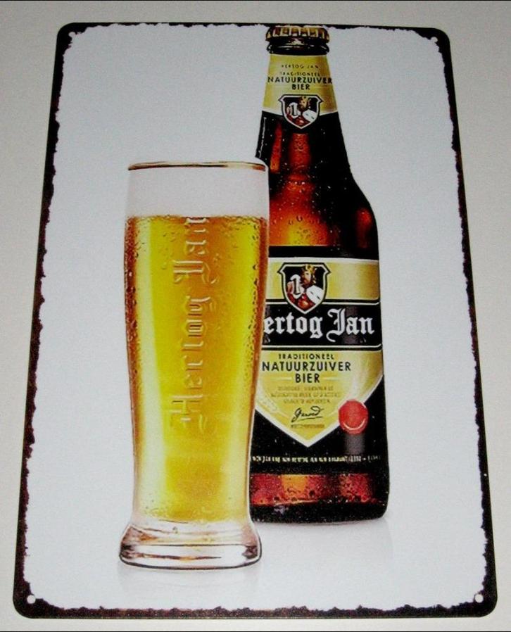 HERTOG JAN BIER : Metalen Bord Hertog Jan - Glas & Fles, Verzamelen, Biermerken, Nieuw, Reclamebord, Plaat of Schild, Hertog Jan