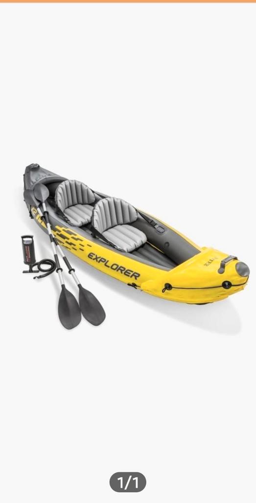 Kajak Explorer - Opblaasbaar, 2 persoons, Watersport en Boten, Kano's, Nieuw, Kajak, Twee personen, Opblaasbaar, Met peddels, Ophalen of Verzenden