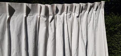 4x Roomwitte smalle RIB GORDIJNEN, Huis en Inrichting, Stoffering | Gordijnen en Lamellen, Gebruikt, 200 cm of meer, Wit, Ophalen