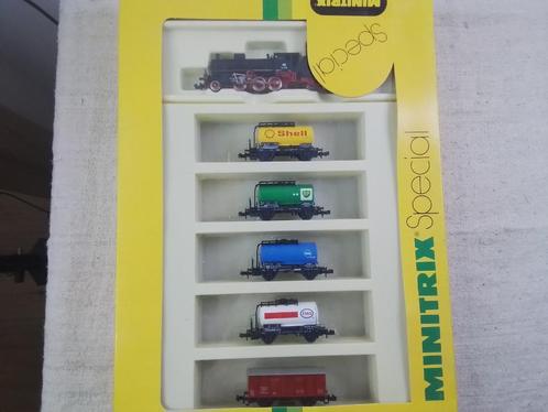 Minitrix Spur N 5teiliges Güterzugset, Art. 11083, Hobby en Vrije tijd, Modeltreinen | N-Spoor, Zo goed als nieuw, Treinset, Gelijkstroom