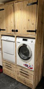 Wasmachine/droger-ombouw bijkeukenkast witgoedkast hout, Huis en Inrichting, Keuken | Keukenelementen, Ophalen, 100 tot 150 cm