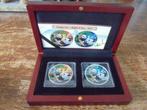 China. Panda. 1 OZ.  set Day & Night 2021 in box / certifi, Verzenden, Zuidoost-Azië, Setje, Zilver