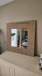 Rustieke Spiegel met Houten Frame, Ophalen, Vierkant, Zo goed als nieuw, 75 tot 100 cm