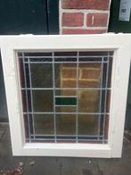 Oude glas in lood ramen (1925) in kozijnen, Ophalen, Gevelraam of Ruit, Gebruikt, Minder dan 80 cm