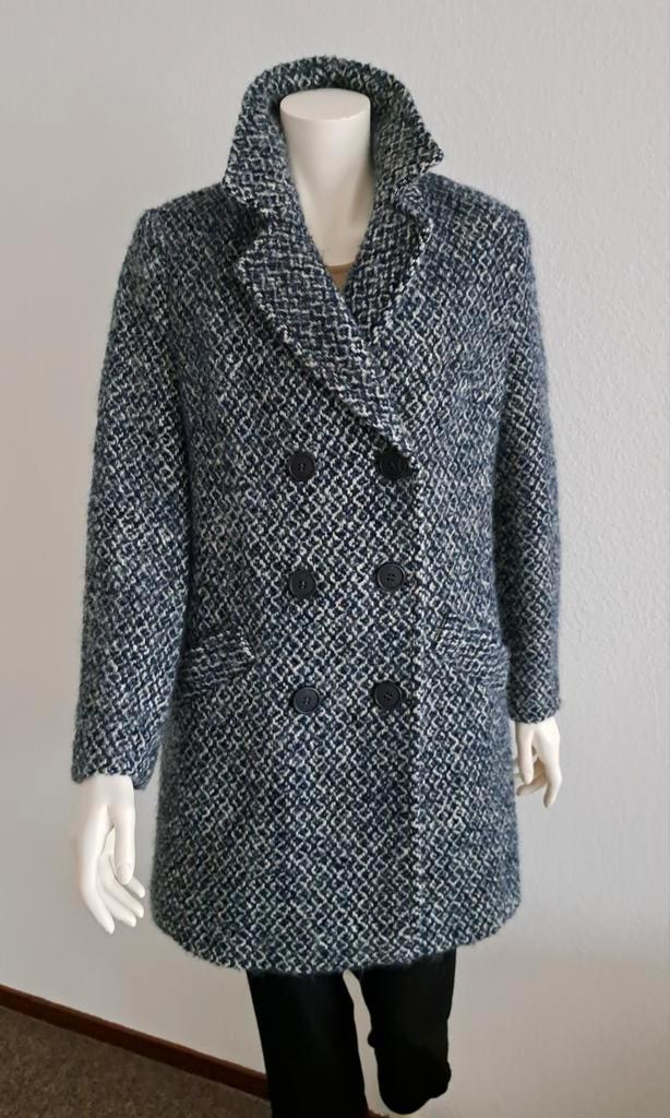 Nieuwe Linea Tesini jas van wol/mohair/alpaca mix (maat 44), Kleding | Dames, Jassen | Winter, Nieuw, Maat 42/44 (L), Blauw, Verzenden