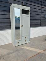 Vintage Kledingkast met Spiegel, Gebruikt, Glas, Vintage, 150 tot 200 cm