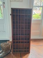 Vintage houten letterbak, bruin, 70's, Ophalen of Verzenden
