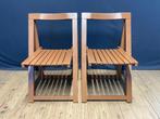 Vintage Set Klapstoelen jaren 70 Aldo Jacober stijl, Huis en Inrichting, Ophalen, Gebruikt, Twee, Bruin