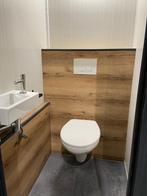Houtlook toilet unit hangtoilet + fontein, Nieuw, Toilet, Ophalen