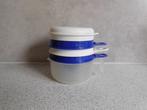 Tupperware Koksmaatje 5 delig Blauw Wit, Huis en Inrichting, Keuken | Tupperware, Ophalen of Verzenden, Zo goed als nieuw, Wit