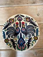 Vintage handgemaakt tradioneel bord hanen. Nassos rodos., Antiek en Kunst, Ophalen of Verzenden
