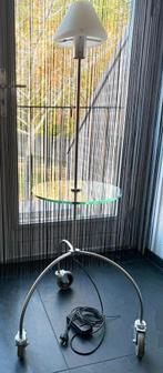 JAN DES BOUVRIE QUASAR DESIGN LAMP OP WIELEN, Ophalen, Zo goed als nieuw, Glas, Minder dan 100 cm