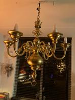 Grote koperen kroonluchter, Huis en Inrichting, Lampen | Kroonluchters, Ophalen, Zo goed als nieuw