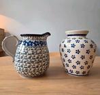 bunzlau castle kan en vaas, Blauw, Aardewerk of Porselein, Nieuw, Ophalen of Verzenden