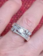 Zilveren dames ring met zirkonia's, Sieraden, Tassen en Uiterlijk, Ringen, Ophalen of Verzenden, Zo goed als nieuw, Dame, Zilver