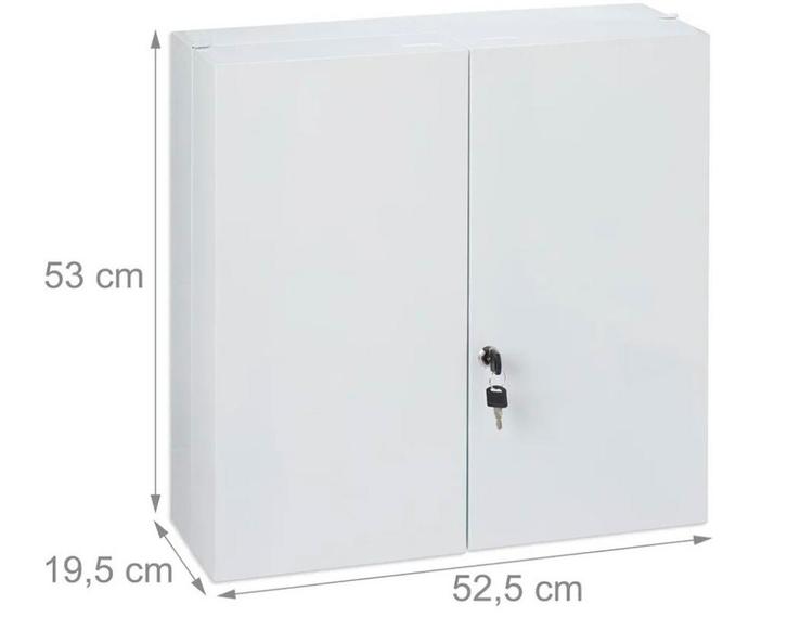 Relaxdays Medicijnkast XXL - 11 Vakken, Afsluitbaar, Huis en Inrichting, Kasten | Buffetkasten, Zo goed als nieuw, Minder dan 100 cm