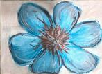 Bloem in blauw - pastelkrijt tekening, Ophalen of Verzenden