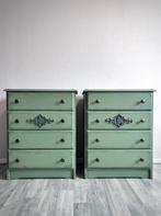 2 Nachtkastjes | gerestyled groen, Ophalen, Minder dan 45 cm, 55 tot 70 cm, Zo goed als nieuw