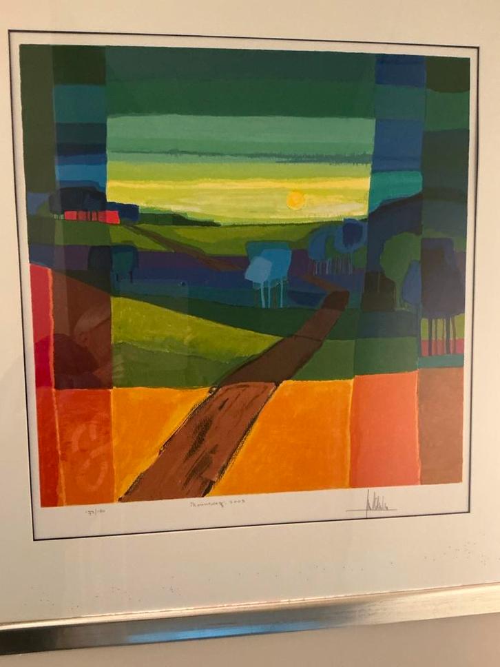 Ton Schulten - Zonneweg 2003 - Zeefdruk, Antiek en Kunst, Kunst | Litho's en Zeefdrukken, Ophalen