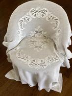 Mooie brocante gehaakte sprei met medaillon, wit katoen, Antiek en Kunst, Ophalen of Verzenden