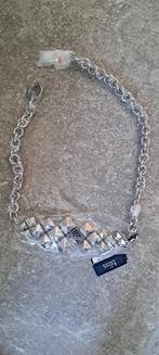 Bliss ketting staal zwart/wit met diamant, nieuw, Sieraden, Tassen en Uiterlijk, Kettingen, Ophalen of Verzenden, Nieuw, Wit