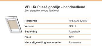 Plissé velux GGL S06 beige beschikbaar voor biedingen