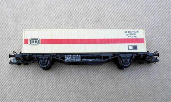 Lima Italy 2 as 40ft containerwagon DB container., Hobby en Vrije tijd, Modeltreinen | H0, Nieuw, Wagon, Gelijkstroom, Lima, Ophalen of Verzenden