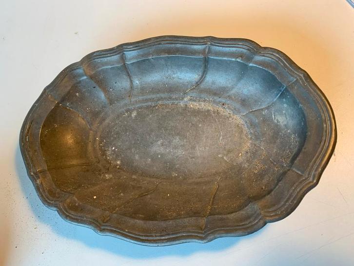 Antieke tinnen schaal met merkteken, Antiek en Kunst, Antiek | Tin, Ophalen of Verzenden