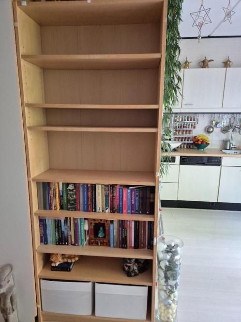 Ikea Billy boekenkast beuken, Huis en Inrichting, Kasten | Boekenkasten, Gebruikt, 50 tot 100 cm, 200 cm of meer, 25 tot 50 cm