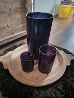 Zwarte bubbelglas windlichten - set van 3, Ophalen of Verzenden, Nieuw